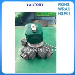 motorized 3 way pvc ball valve 2